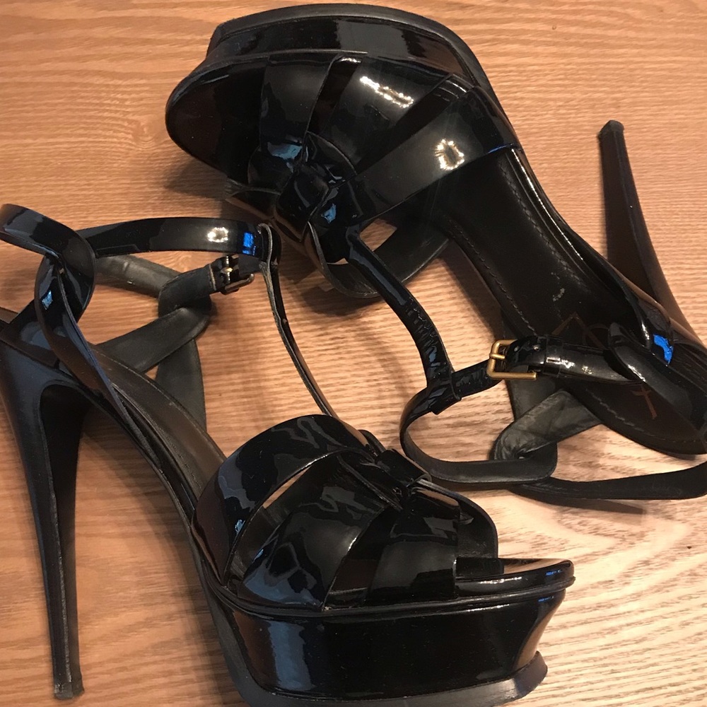 100% Authentic YSL Tribute Sandal Black Sz 39.5